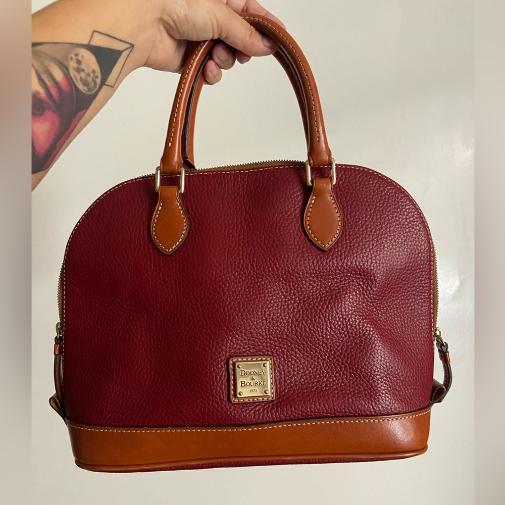 Dooney and Bourke Burgundy pebble grain satchel / purse